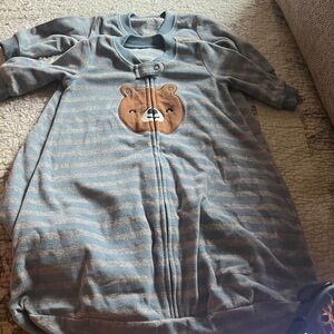 Cozy Striped Bear sleep sacks set of 2